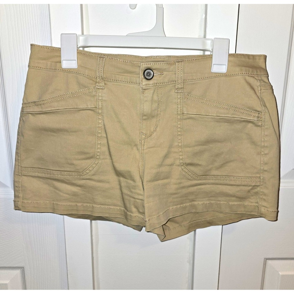 Unionbay Juniors Beige Twill Chino Shorts Size 11 30W Stretch 5-Pocket